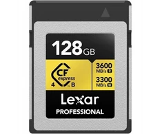 „Lexar Pro Gold CFexpress“ 128 GB atminties kortelė R3600/W3300 (LCXEXP4128G-RNENG)