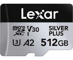 Atminties kortelė Karta Lexar Professional Sidabrinis Plus Micro SDXC 512 GB 10 klasės UHS-I/U3 A2 V30 (LMSSIPL512G-BNANG)