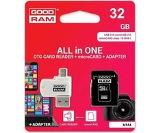 Oem 32GB 100 MB/s Micro SD atminties kortelė Goodram M1A4 - OTG adapteris