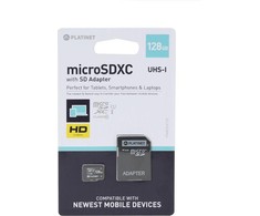 Atminties kortelė Atminties korta Platinet MicroSD 128GB (class10 UHS-III 90MB/S) + SD Adapteris