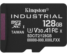 Kingston Technology 128GB Micro SDXC Industrial C10 A1 pSLC kortelė, vienetinis pakuotė be adapterio, 128 GB, MicroSD, 10 klasė, UHS-I, 100 MB/s, 80 MB/s