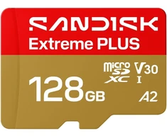 SANDISK Extreme PLUS 128GB Micro SDXC UHS-I atminties kortelė
