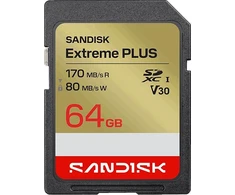SANDISK Extreme PLUS SD 64GB UHS-I atminties kortelė