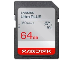 Atminties kortelė Karta PNY Sandisk Ultra PLUS SDXC karta 64GB UHS-I, V10, U1, C10, (150MB/s) (SDSDUBC-064G-GN6IN)
