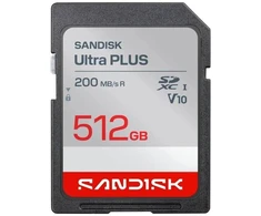Atminties kortelė Karta PNY Sandisk Ultra PLUS SDXC karta 512GB UHS-I, V10, U1, C10, (200MB/s) (SDSDUBQ-512G-GN6IN)