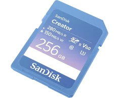 „SanDisk Creator SDXC 256 GB“ 10 klasės UHS-II/U3 V60 atminties kortelė (SDSDXEP-256G-GNCIS)