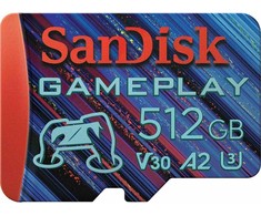 Atminties kortelė SanDisk Micro SDXC GamePlay 512GB 190/130 MB/s A2 C10 V30 UHS-I U3