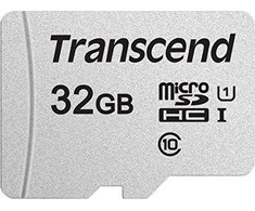 Atminties kortelė Transcend 300S Micro SDHC 32GB 10 klasės UHS-I/U1 V30 kortelė (TS32GUSD300S)