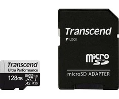 Atminties kortelė TRANSCEND 128GB Micro SD su adapteriu UHS-I U3 A2