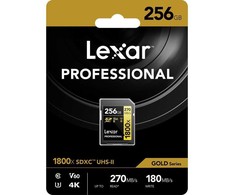 „Professional Lexar 1800x SDXC 256 GB“ 10 klasės UHS-II/U3 V60 (LSD1800256G-BNNNG) atminties kortelė