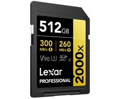 „Professional Lexar 2000x SDXC 512 GB“ 10 klasės UHS-II/U3 V90 (LSD2000512G-RNNNG) atminties kortelė