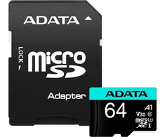 Atminties kortelė Tab ADATA Premier Pro Micro SDXC 64 GB klasė 10 UHLS- / U3 A2 V30 (AUSDX64GUI3V30SA2-RA1)