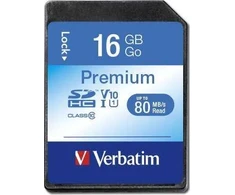 „Verbatim Premium“ SDHC 16 GB „Class 10“ UHS-I/U1 V10 atminties kortelė (43962)