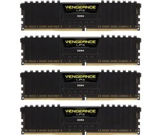 RAM Corsair DIMM 64 GB DDR4-2666 (4x 16 GB) Quad-Kit, memory - juodas, CMK64GX4M4A2666C16, Vengeance LPX, INTEL XMP