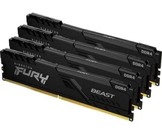 RAM Kingston KF436C18BBK4/64 64GB 3600MHz DDR4 CL18 DIMM (Kit of 4) FURY Beast Juodas | Kingstonas