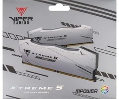 Patriot Viper Gaming RGB XTREME 5 DDR5-6400 RAM, CL 32, Intel XMP 3.0 – 48GB Dual Kit, sidabrinis