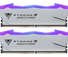 Patriot Viper Gaming RGB XTREME 5 DDR5-6000 RAM, CL 30, Intel XMP 3.0 – 32GB Dual-Kit, sidabrinis