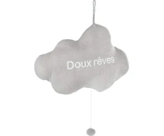 Atmosphera Atmosfera Kabantis žaislas vaikams CLOUD, su muzika, 30 cm, pilka spalva