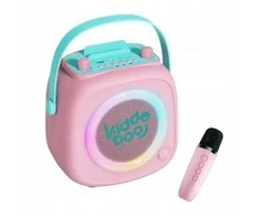 Atmosphera Garsiakalbio mikrofono 2in1 karaoke rinkinys vaikams „Kidooboo Kidsvoice“ / Kb23028pnk rožinis