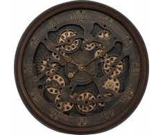 Atmosphera Vintage Didelis vintažinis Alban sieninis laikrodis, matomas mechanizmas, Ø 76 cm