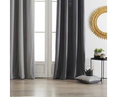 Atmosphera Langų užuolaida su kilpelėmis, dekoratyvinė užuolaida iš medvilnės ir poliesterio – 140 x 260 cm, Atmosphera Interjero dizainas