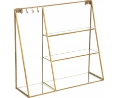 Atmosphera Papuošalų stovas su lentynomis ir kabliukais, stiklas, 27 cm