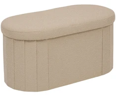 atmosphera OTTOMAN DOUBLE BEIGE FINK 76X38X38CM