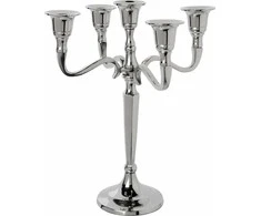 Bikuva.lt Žvakidė 5 žvakėm sidabro spalvos metalinė 22,5x22,5x28 cm Atmosphera 103425