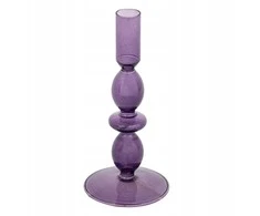 Bikuva.lt Žvakidė violetinė stiklinė D9xH19,5 cm Atmosphera 193778A