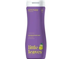 Attitude, „Little Leaves“, 2 viename skalbimo skystis ir šampūnas, kriaušių nektaras ir vanilė, 473 ml