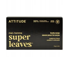 Attitude Super Leaves Men Muilo gabalėlis kūnui vyrams Gintaras ir citrusai 113 g