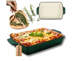 Atusa Emaliuota forma keptuvė ketaus 32 x 23,5cm HAGE žalia (J33-bottle žalias)