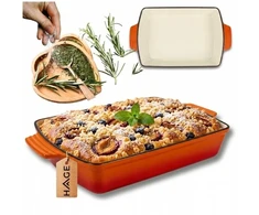 Atusa Emaliuota forma keptuvė ketaus 32 x 23,5cm HAGE oranžinė (J33-oranžinis)