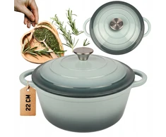 Atusa EMALIOWANY Puodas ŻELIWNY 22cm 3L HAGE SEA SALT