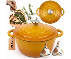 Atusa Emaliuotas ketaus puodas indukcinis orkaitės grilis HAGE 4L 24cm Garstyčios