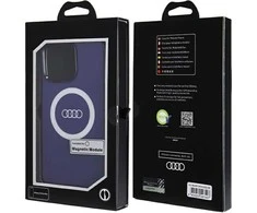 Audi IML Big Logo MagSafe Dėklas Apple iPhone 15 Pro Max 6.7″ mėlynos spalvos hardcase AU-IMLMIP15PM-Q5/D