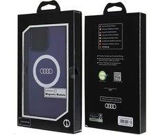 Audi IML Big Logo MagSafe Dėklas Apple iPhone 14 Pro Max 6.7″ mėlynos spalvos hardcase AU-IMLMIP14PM-Q5/D