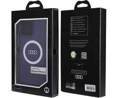 Audi IML Big Logo MagSafe Dėklas Apple iPhone 13 Pro Max 6.7″ mėlynos spalvos hardcase AU-IMLMIP13PM-Q5/D