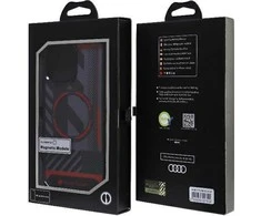 Audi IML Sport MagSafe dėklas Apple iPhone 15 Pro Max 6.7″ juodos spalvos hardcase AU-IMLMIP15PM-RSQ/D2-BK