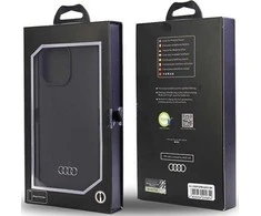 Audi Silicone Dėklas Apple iPhone 14 Pro Max 6.7″ juodos spalvos kietas dėklas AU-LSRIP14PM-Q3/D1-BK