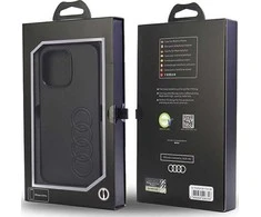Audi Synthetic Leather Apple iPhone 13 Pro / 13 6.1″ juodos spalvos kietas dėklas AU-TPUPCIP13 P-TT/D1-BK