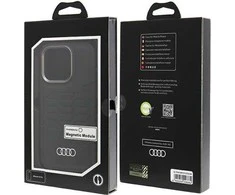 Apple iPhone 15 Pro Audi Synthetic odinis dėklas MagSafe (AU-TPUPCMIP15P-GT/D3-BK) juodos spalvos