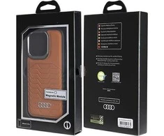Apple iPhone 14 Pro Audi Synthetic odinis dėklas MagSafe (AU-TPUPCMIP14P-GT/D3-BN) rudos spalvos