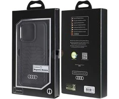 Audi Synthetic Leather MagSafe Apple iPhone 13 Pro / 13 6.1″ juodos spalvos kietas dėklas AU-TPUPCMIP13 P-GT/D3-BK