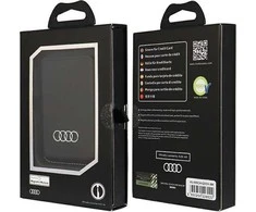 Kortelių dėklas Audi Eko oda Wallet Card Slot MagSafe (AU-MSCH-Q3/D1-BK) juodos spalvos