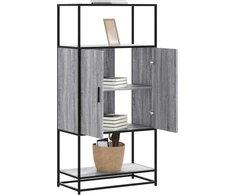 Highboard Pilka Sonoma 68x35x139 cm Mediena ir metalas