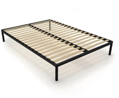 Auping Stelaž Łóżka LOVOS RĖMAS ALU 140x200 Metalinis Medinės Lentjuostės Modernus Juodas