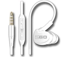 2GO In-Ear Sport-Ausinės "Active 1" su laidu, baltos spalvos