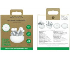 Ausinės 4smarts TWS Bluetooth ausinės SkyBuds Pro ANC, balta