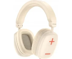 „Ausinės Awei AT6“ ant ausies dedamos „Bluetooth“ ausinės, smėlio/baltos spalvos